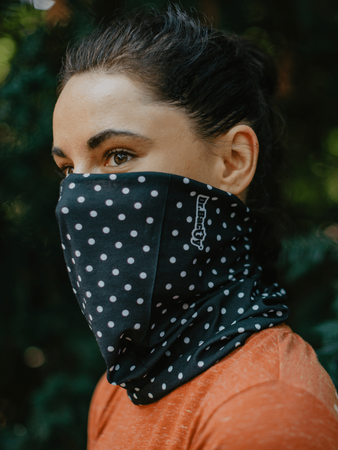 Multifunktionaler Schal Dr. Bacty Polka Punkte schwarz