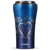 Dr.Bacty Apollo 2.0 thermal coffee mug - 360 ml - Monaco Blue - I love You