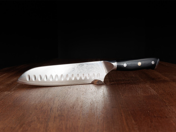 Ekskluzywny Nóż Santoku Aka Tori Osaka Pro 7" ze Stali Damasceńskiej – Prezent Biznesowy z Opcją Graweru
