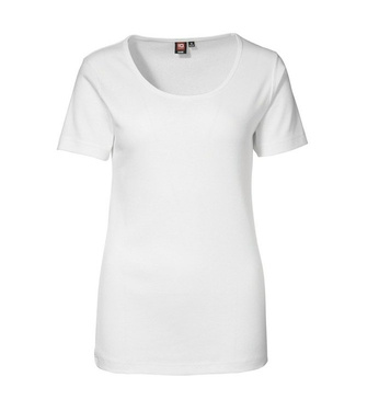 T-shirt rib 1x1 marki ID, Biały