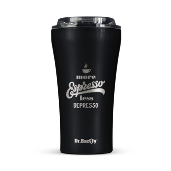 Dr.Bacty Apollo 2.0 thermal coffee mug - Espresso depresso- 360 ml - Black Matt