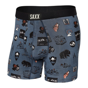 Herren-Schnelltrocknungsboxershorts SAXX VIBE Boxer Brief Wilder Westen - grau