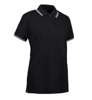 Frauen Polo pique t -Shirt schwarz, schwarz, schwarz