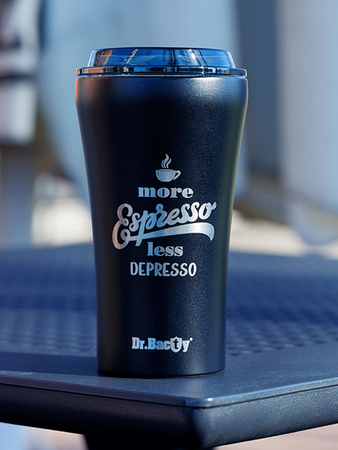 Dr.Bacty Apollo 2.0 thermal coffee mug - Espresso depresso- 360 ml - Black Matt