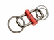 keychain with 3 TROIKA 2-way key rings - red