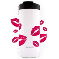 Thermobecher 2-in-1 Dr.Bacty Notus Mund - weiß
