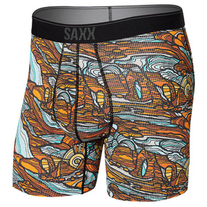 Herren-Trekking- / Sport-Boxershorts mit Reißverschluss SAXX QUEST Boxer Brief Fly, Landschaft geschnitzt.