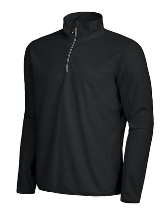 Herren Melton Half Zip DAD Pullover - Schwarz