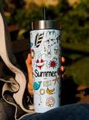 Thermal mug with straw Contigo Luxe Tumbler 720 ml - Summer - Periwinkle