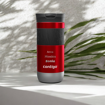 Thermal mug Contigo Byron 2.0 470ml  with custom inscription - engraved - Red