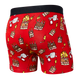 Bokserki męskie szybkoschnące SAXX VIBE Boxer Brief płonące torty - czerwone