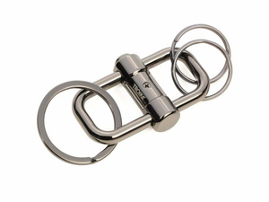 keychain with 3 TROIKA 2-way key rings - gray.