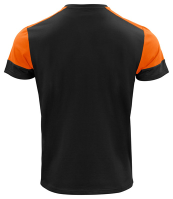 Zweifarbiges Prime T-Shirt der Marke Printer - Schwarz - Orange.