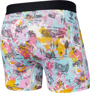 Bokserki męskie szybkoschnące SAXX VIBE Boxer Brief - Parki Narodowe - różowy