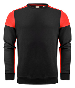 Zweifarbiger Prime Crewneck Hoodie der Marke Printer - Schwarz - Rot.