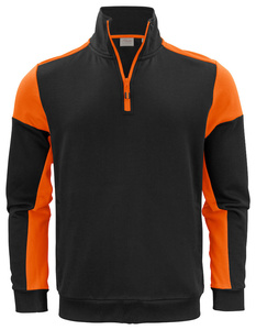 Zweifarbiger Half-Zip-Pullover der Marke Printer - Schwarz - Orange.