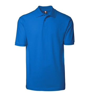 ID, blue polo shirt, blue