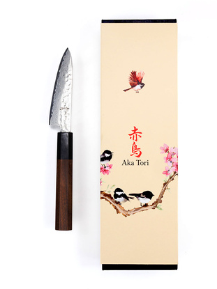Exklusives Aka Tori Tokyo Black 3,5" Schälmesser aus Damaszener Stahl – Business-Geschenk mit Gravuroption