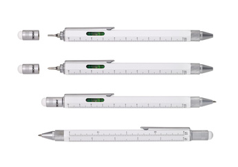 multifunctional ballpoint pen TROIKA construction - white.