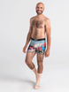 Men's sports boxer briefs SAXX VOLT Boxer Brief morning flowers - blue.