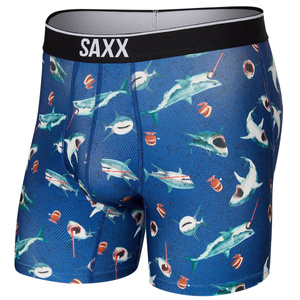 Herren-Sportboxershorts SAXX VOLT Boxer Brief - Haie