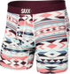 Bokserki męskie szybkoschnące SAXX VIBE Boxer Brief - geometryczny wzór - bordowy