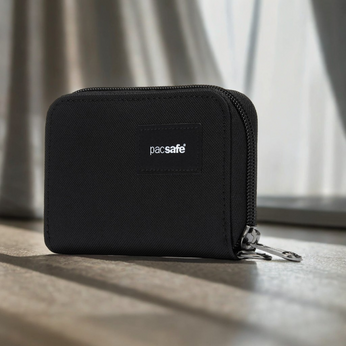 Portfel antykradzieżowy mały RFID Pacsafe - czarny