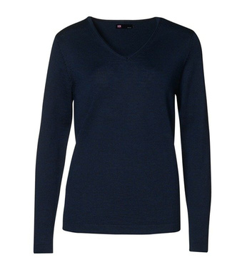 Ladies' Pullover V-New Royal Blue Melange