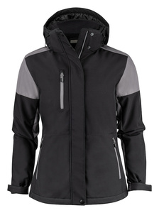 Zweifarbige gefütterte Softshelljacke Prime Padded Softshell Lady von Printer - Schwarz - Grau.