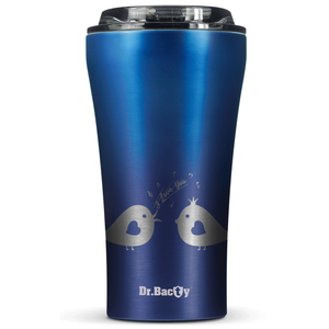 Dr.Bacty Apollo 2.0 thermal coffee mug - 360 ml - Monaco Blue - Bird love