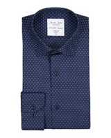 Drucken Sie Virginialong Sleeve Modern Fit Navy Muster Marke, Marine Blue