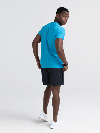 Men's short-sleeved sports t-shirt made from recycled materials SAXX HOT SHOT - blue.