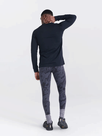 Herren Thermoaktive Leggings mit langem Bein SAXX ROAST MASTER Tight Pomo Camo - Dunkelblau.