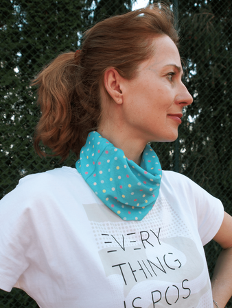 Multifunctional scarf Dr.Bacty Polka Dots Mint