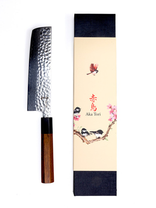 Ekskluzywny Nóż Nakiri Aka Tori Tokyo Hammer 7" ze Stali Damasceńskiej – Prezent Biznesowy z Opcją Graweru