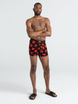 Breathable men's SAXX DAYTRIPPER Boxer Brief Fly with tiger and panther print - black.