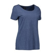 Core O -Neck Tee Women's Blue Melange by ID - Blue