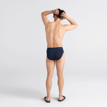 Comfortable men's SAXX ULTRA Boxer Brief Fly - navy blue.