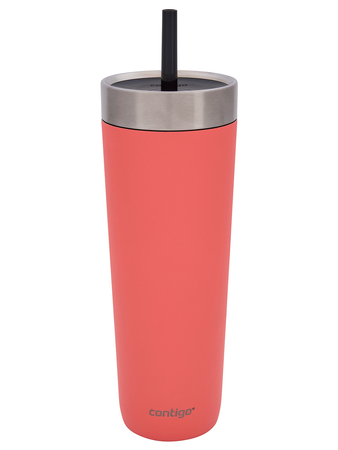 Thermal mug with straw Contigo Luxe Tumbler 720 ml - Coral