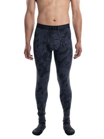 Herren Thermoaktive Leggings mit langem Bein SAXX ROAST MASTER Tight Pomo Camo - Dunkelblau.