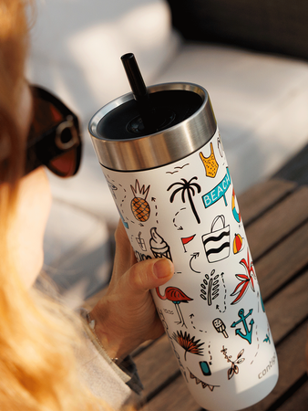 Thermal mug with straw Contigo Luxe Tumbler 720 ml - Summer - Salt