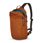 Anti-theft backpack for one shoulder Pacsafe ECO 12L - orange made of econyl