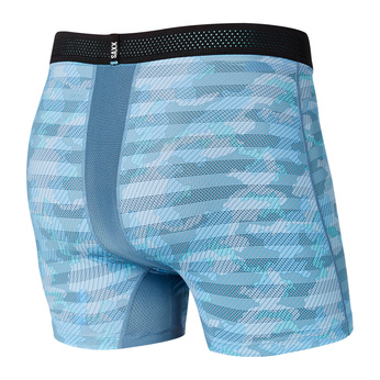 Men's cooling / sport boxer briefs with fly SAXX HOT SHOT Boxer Brief Fly Ice Shelf - blue.