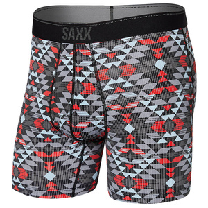 Herren-Trekking- / Sport-Boxershorts mit Eingriff SAXX QUEST Boxer Brief Fly Dreiecke - graphit