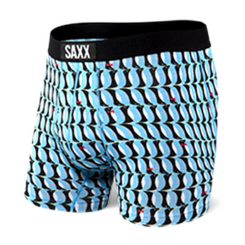 Herrenunterhosen bequem SAXX ULTRA Boxer Brief Fly Pinguinmarsch - blau