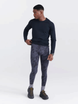 Herren Thermoaktive Leggings mit langem Bein SAXX ROAST MASTER Tight Pomo Camo - Dunkelblau.