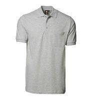 Classic polo t -shirt of the ID pocket, gray melange