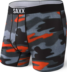 Herren Sport Boxershorts SAXX VOLT Boxer Brief - grau Tarnmuster