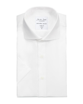Fine Twillshort Sleeve Modern Fit White by ID, Biały