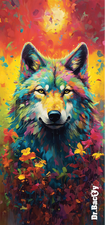 Ręcznik szybkoschnący dwustronny Dr.Bacty L 60x130 – Wolf